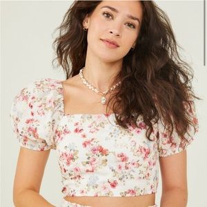 PEASANT COTTAGE CORE CORSeT FLORAL TOP